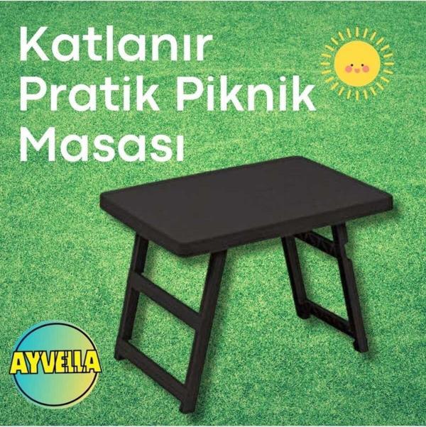 Ayvella Katlanır Masa Kamp Piknik Çok Amaçlı Kolay Taşınır Masa Katlandığında 6 Cm İnceliğe Sahip - Image 1