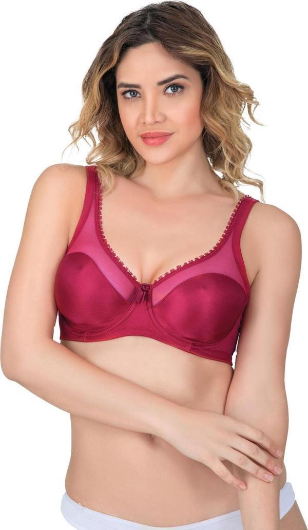 Bordo Mı Emay 169 C Basic Balenli Toparlayıcı Sütyen - Image 1