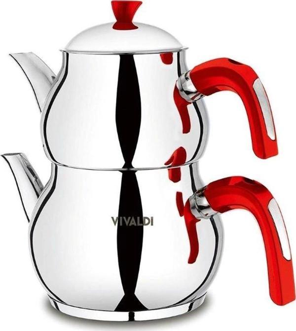 VIVALDI NOSTALJİ ÇELİK ÇAYDANLIK MİNİ BOY 4 PARÇA G044 - Image 1