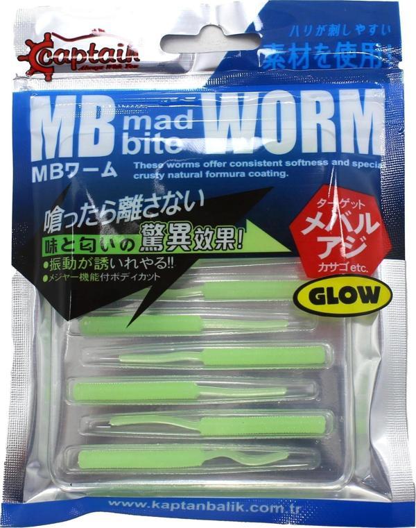 Captain 3520 Mini Worm 10 lu 5 cm Aromalı LRF Silikonu Renk:01 - Image 1