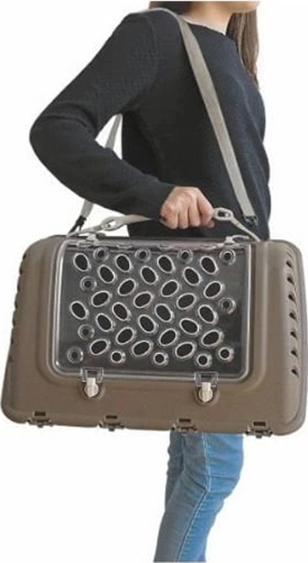 Mps P-Bag Omuz Askılı Şeffaf Kapılı Kedi ve Küçük Irk Köpek Taşıma Çantası 44.5x26.5x28 Cm - Image 1