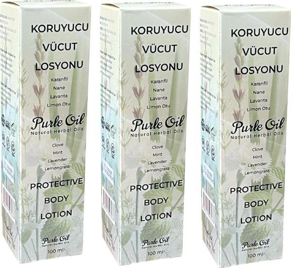 Doğal Sivrisinek ve Kene Kovucu Vücut Losyonu 100 ml, 3 Adet, Purle - Image 1