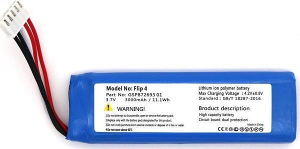 Büro Ev Ofis Atölye için Flip 4 uyumlu 3.7v 3000 mah Soketli Batarya - Image 1