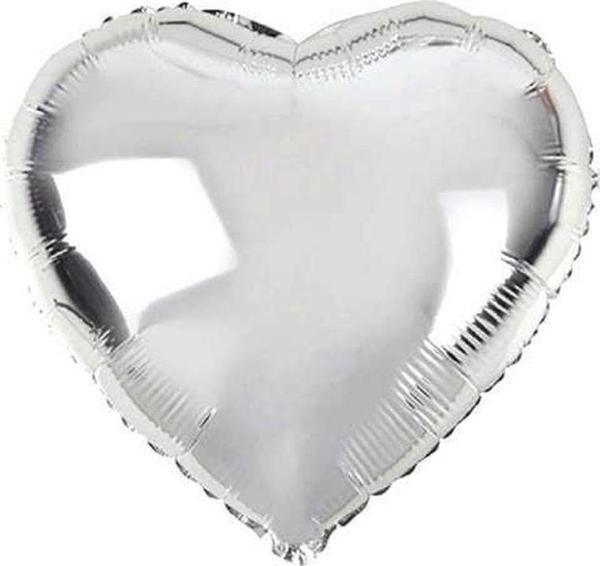 Büro Ev Partisi için 5ADET 45CM Silver Kalp Şekilli Folyo Balon Seti - Image 1
