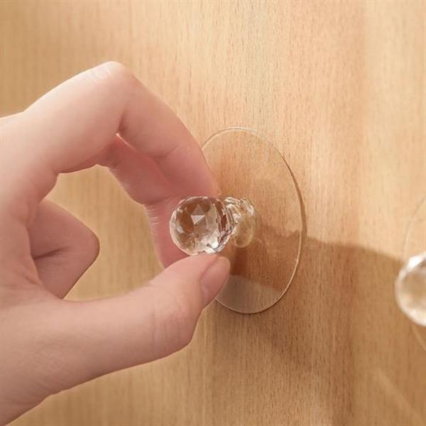 Büro Ev Ofis Düzeni için 2ADET Kendi Yapışır Tutma Kolu Kristal Kulp Askı - Image 1