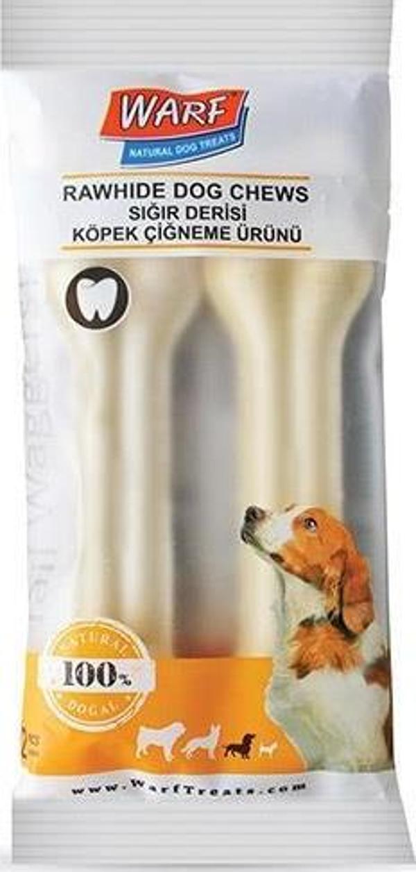 Warf Sığır Derisi Köpek Beyaz Ödül Kemiği 100 Gr 12,5 cm (2li Paket) - Image 1