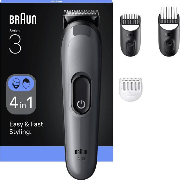 Braun Hepsi Bir Arada Series 3, 4’ü 1 arada Tıraş Kiti, Keskin Bıçak, 14 Uzunluk, AIO3500 - Image 1