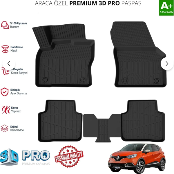 CAPTUR ARACA ÖZEL 3D PASPAS 2013 2014 2015 2016 2017 2018 2019 - Image 1
