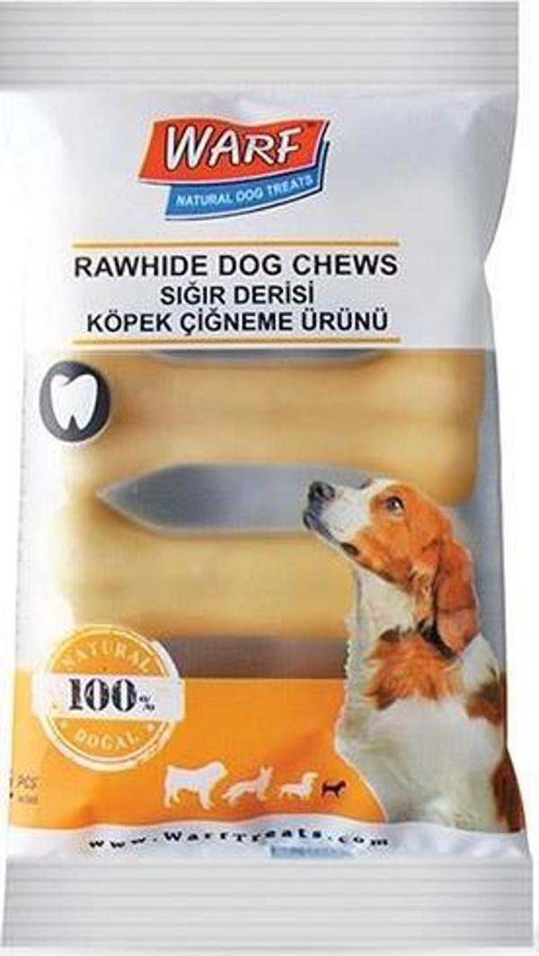 Warf Sığır Derisi Köpek Ödül Kemiği Naturel 100 Gr (4lü Paket) - Image 1