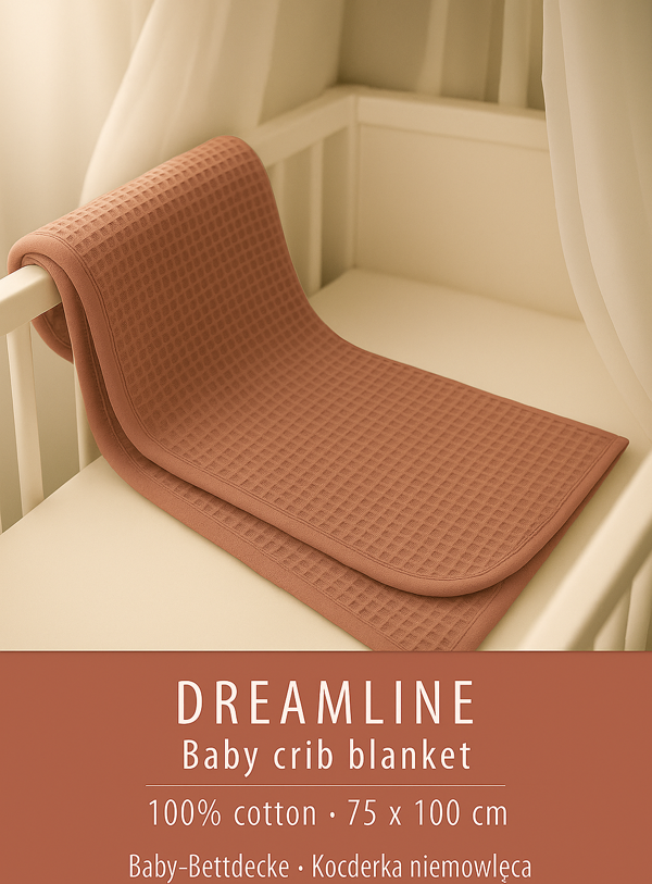 Dreamline Bebek Karyola  Battaniyesi %100 Pamuk Kiremit - Image 1