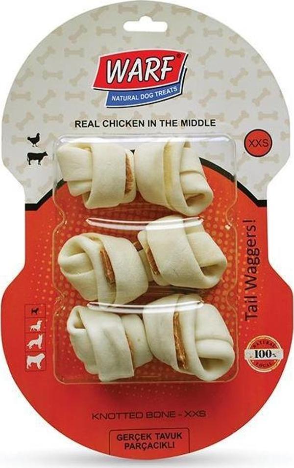 Warf Tavuklu Düğüm Köpek Kemiği  12.5 cm 195 gr (3lü Paket) - Image 1