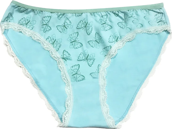 Berrak Kadın İçin Kenarları Beyaz Dantelli Mavi Renk Bikini Kod 11242 - Image 1