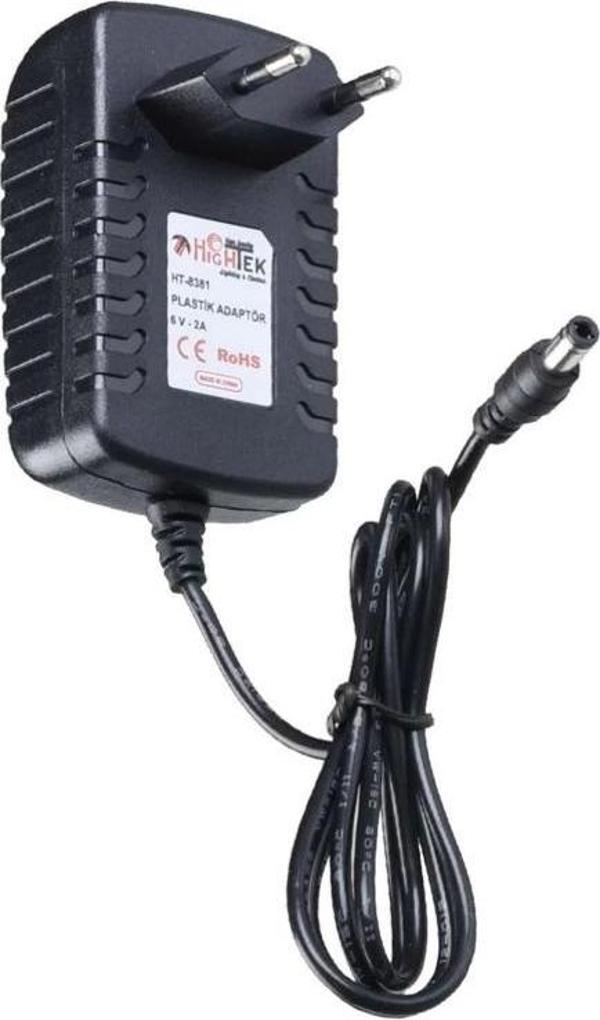 HİGHTEK 6V 2A Plastik Kasa Fişli Adaptör Akü Şarj Aleti 5.5x2.5mm Jaklı 2000mA (6Volt 2Amper) - Image 1