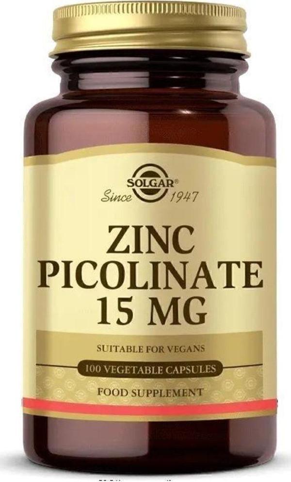 Solgar Zinc Picolinate 15 Mg 100 Bitkisel Kapsül - Image 1