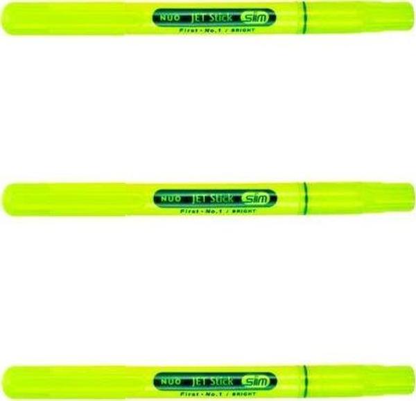 Dong-A Jet Stick Slim Fosforlu Kalem Sarı 3’lü - Image 1