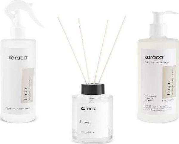 Karaca White Clean Linen  3 Parça Sıvı Sabun / Çubuklu Ortam Kokusu / Çamaşır Spreyi Koku Seti - Image 1