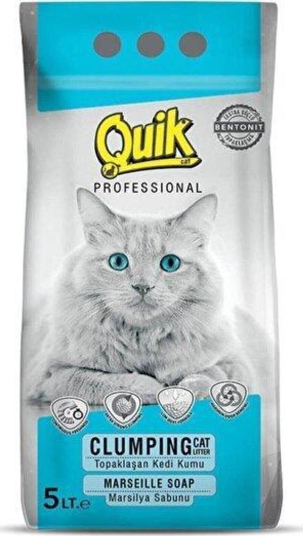 Marsilya Sabunlu Ince Taneli Bentonit Topaklanan Kedi Kumu 5 Lt - Image 1