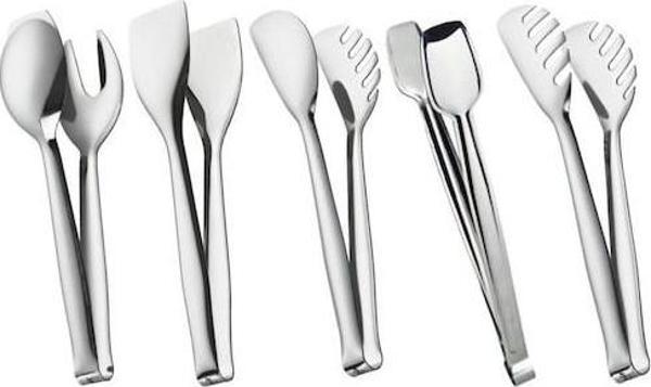 Nehir 5'li Çelik Maşa Seti (Pasta Maşa+Makarna Maşa+Servis Maşa+Salata Maşa+Izgara Maşa 28cm) - Image 1