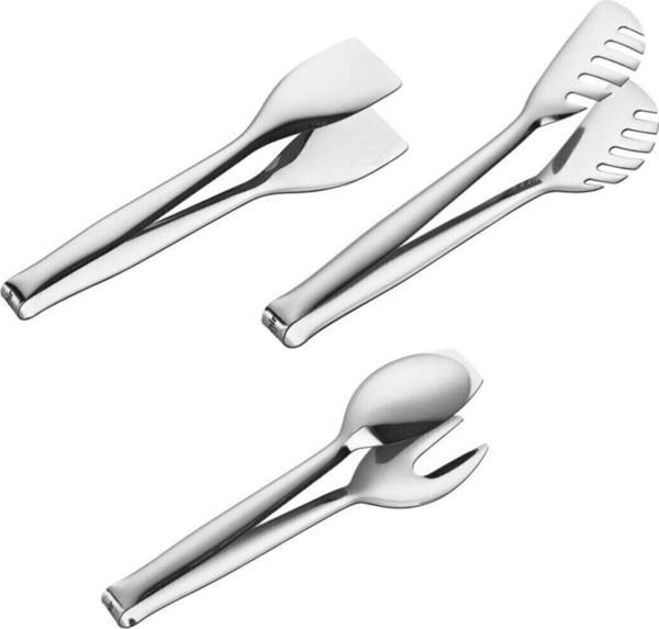 Nehir 3'lü Çelik Maşa Seti (Pasta Maşa+Makarna Maşa+Servis Maşa) - Image 1