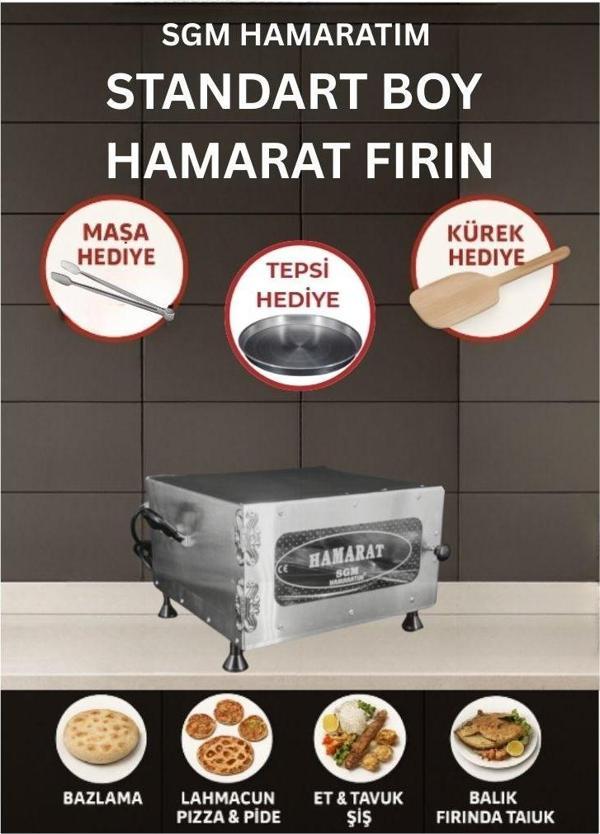 SGM Hamaratım & Elis Concept Hamarat Pratik Mini Fırın 2000w Bazlama Ekmek Lahmacun Pide Pizza Et  - Image 1