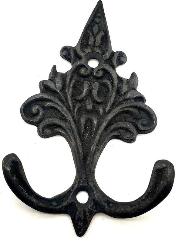 Antika Tarz Dekoratif Pirinç Çam Figürlü Askı - 98x57 Mm, Oksit - Image 1