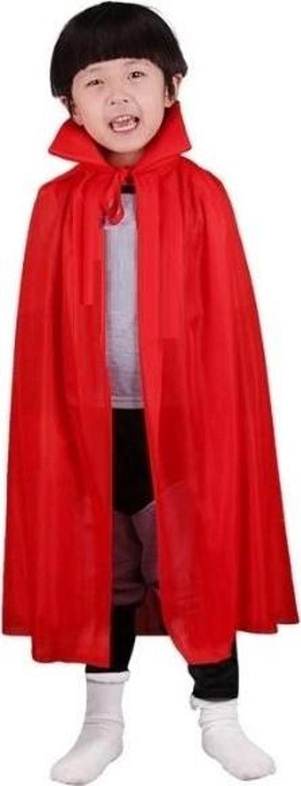 Kırmızı Renk Yakalı Pelerin Çocuk Boy 90 Cm - Image 1