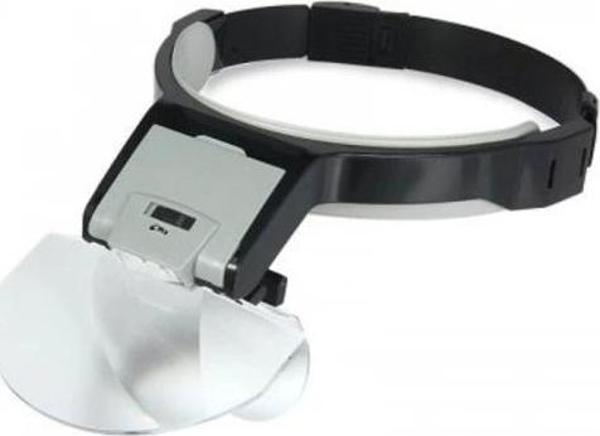 Lens Takmalı 5 Lenslı , Led Lambalı Şapka Tip Büyüteç - Image 1