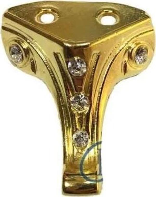 Moda Taşlı Ahşap Sandık Ayağı, Kutu Ayak 3,5 Cm - Sarı, 50 Adet - Image 1