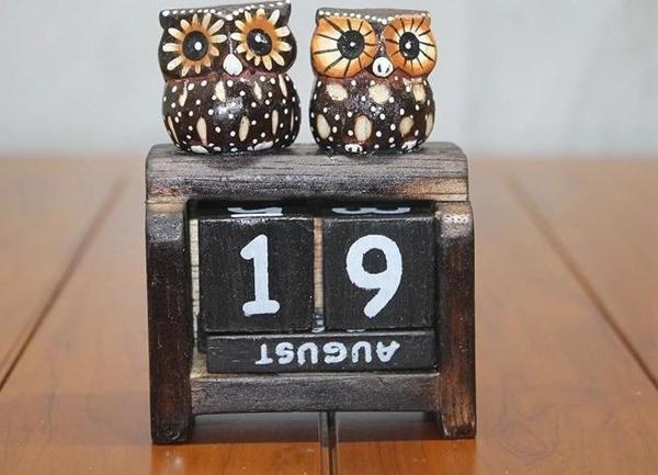 Ahşap Baykuş Takvim Polos-22 - Image 1