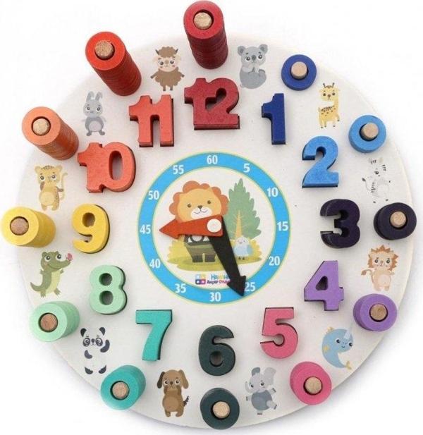 Ahşap Geometrik Şekilli Logaritmik Saat - Image 1