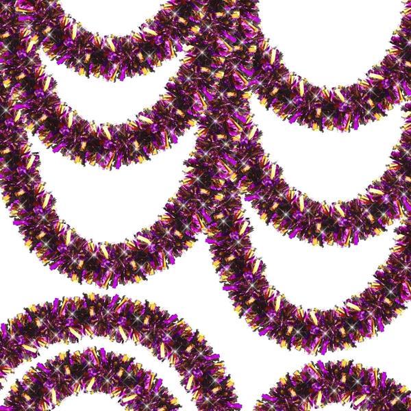 Mor Turuncu Renk 4 Cm Genişlik Garland Çift Renk Sim Süs 180 Cm - Image 1