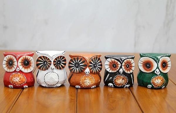 Ahşap 5'li Baykuş Seti Polos:8 - Image 1