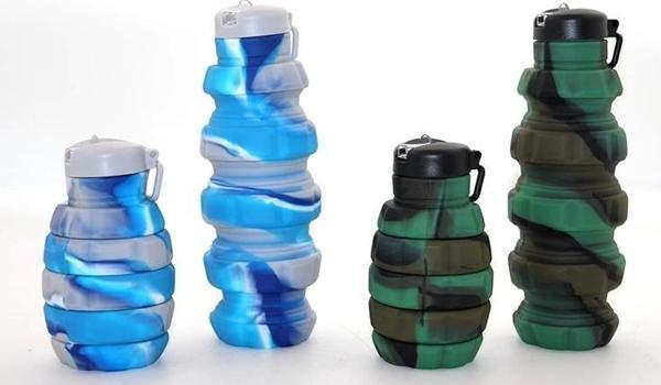 El Bombası Tasarımı Katlanabilir Portatif Silikon Su Şişesi 500 Ml Alk3139 - Image 1