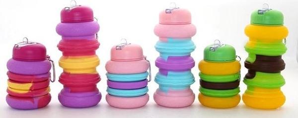 Katlanabilir Portatif Silikon Su Şişesi 500 Ml Alk3138 - Image 1