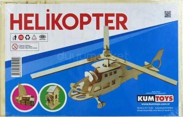 Kumtoys Ahşap Maket Helikopter - Image 1