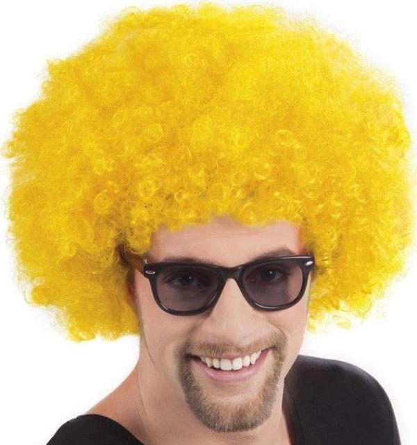 Sarı Renk Kıvırcık Afro Bonus Peruk - Image 1
