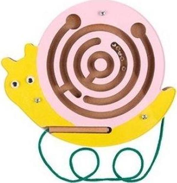 Montessori Ahşap Salyangoz Manyetik Labirent - Image 1