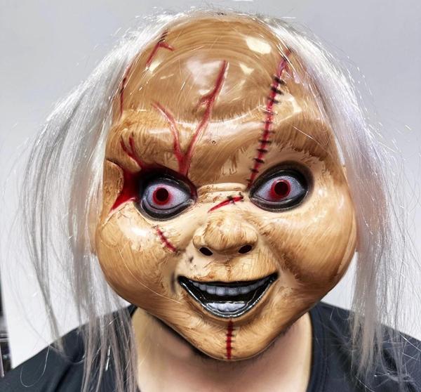 Beyaz Saçlı Çaki Maskesi Chucky Maskesi Yetişkin Çocuk Uyumlu - Image 1