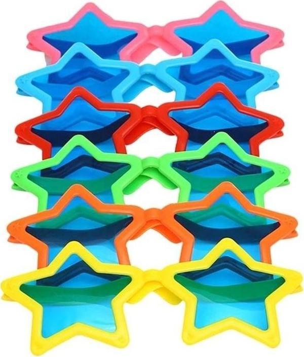 Büyük Yıldız Parti Gözlüğü Karışık 12 Adet - Image 1