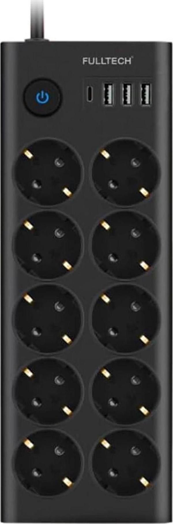 Ftr14 Type-c Girişli Akım Korumalı 10’lu Priz, 3 Usb - Image 1