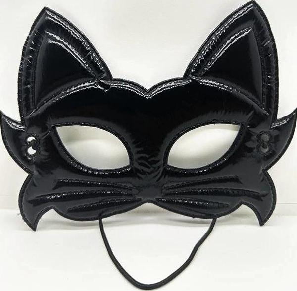 Siyah Renk Kumaş Malzemeden İmal Eva Kedi Maskesi 19x15 Cm - Image 1