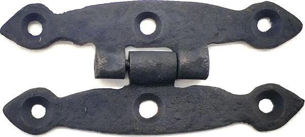 Antika Tarz Dekoratif Pirinç Dar Menteşe - 75x39 Mm, Oksit - Image 1
