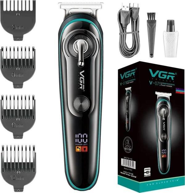 Vgr V-075 T Bıçak Sıfır Kesim Lcd Ekran Şarjlı Tıraş Makinesi - Image 1