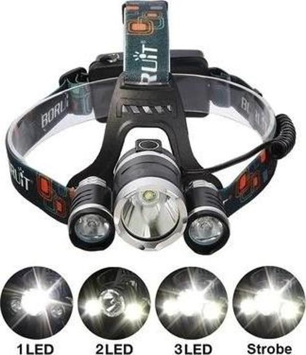 T6 Kafa Feneri 5000 Lumens 3xcree Xm-t6+2r5 Lamba Led Kamp Lambası - Image 1