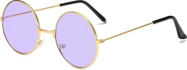 Yulak Cam John Lennon Tarzı Gold Çerçeveli Mor Gözlük - Image 1