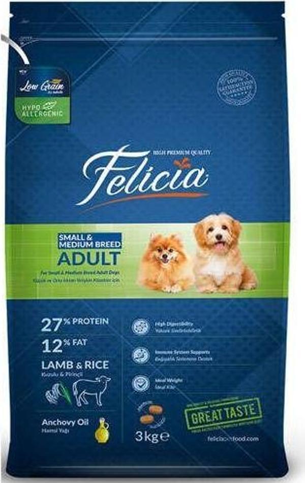 Felicia Adult Small & Medium Kuzulu Pirinçli Köpek Maması 3 kg - Image 1