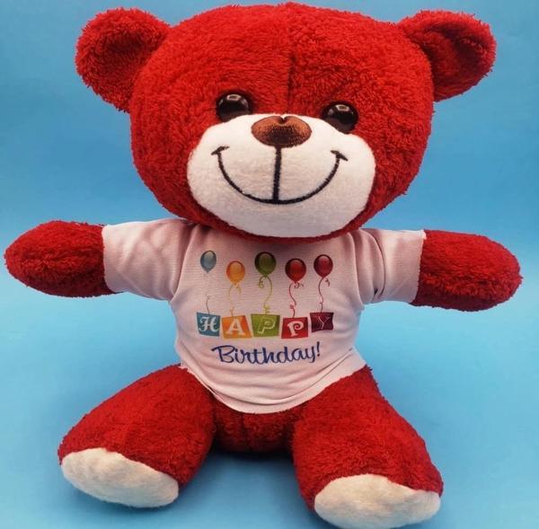 Happy Birthday Peluş Kırmızı Ayı - Image 1