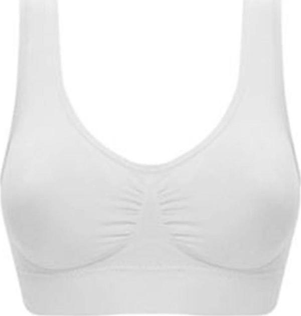 Beyaz Dikişsiz Kadın Pedli Sütyen Korse - 704 - Image 1