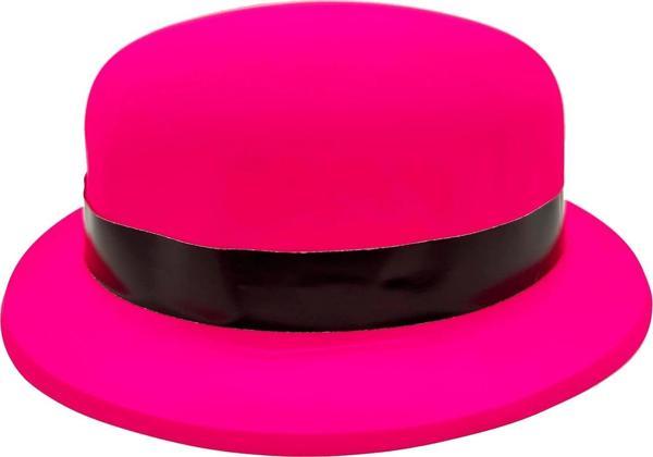 Neon Partisi Pembe Renk Melon Plastik Parti Şapkası - Image 1