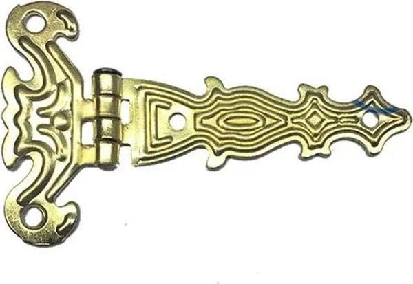 Dekoratif, Sac Tek Kuyruklu Menteşe - 40x68 Mm, Küçük, Sarı, 1 Adet - Image 1